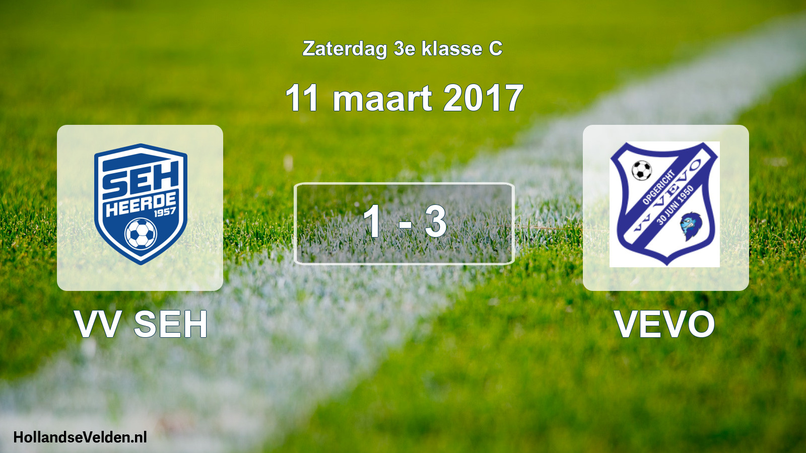 Total number of matches played: VV SEH - VEVO 1 - 3 (11 March 2017)