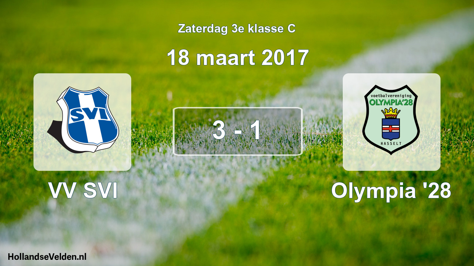 Total number of matches played: VV SVI - Olympia '28 3 - 1 (18 March 2017)