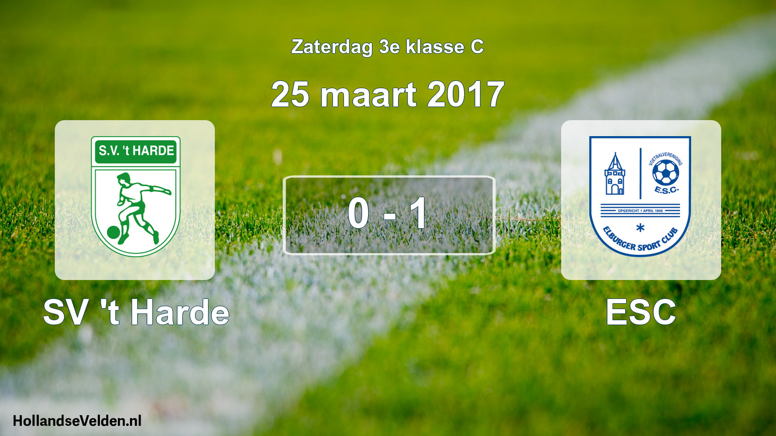 Total number of matches played: SV 't Harde - ESC 0 - 1 (25 March 2017)