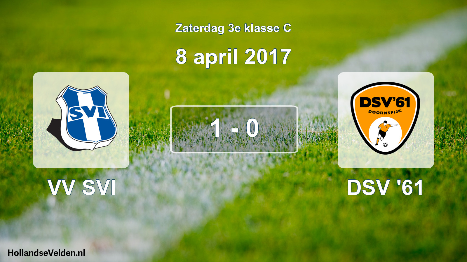 Total number of matches played: VV SVI - DSV '61 1 - 0 (8 April 2017)
