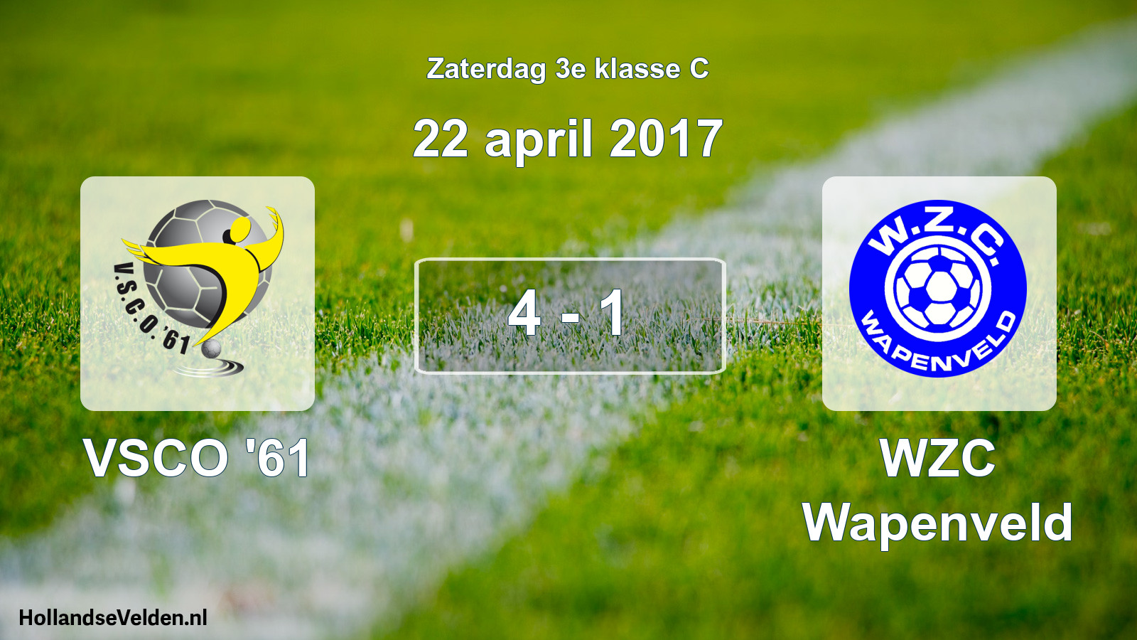Total number of matches played: VSCO '61 - WZC Wapenveld 4 - 1 (22 April 2017)