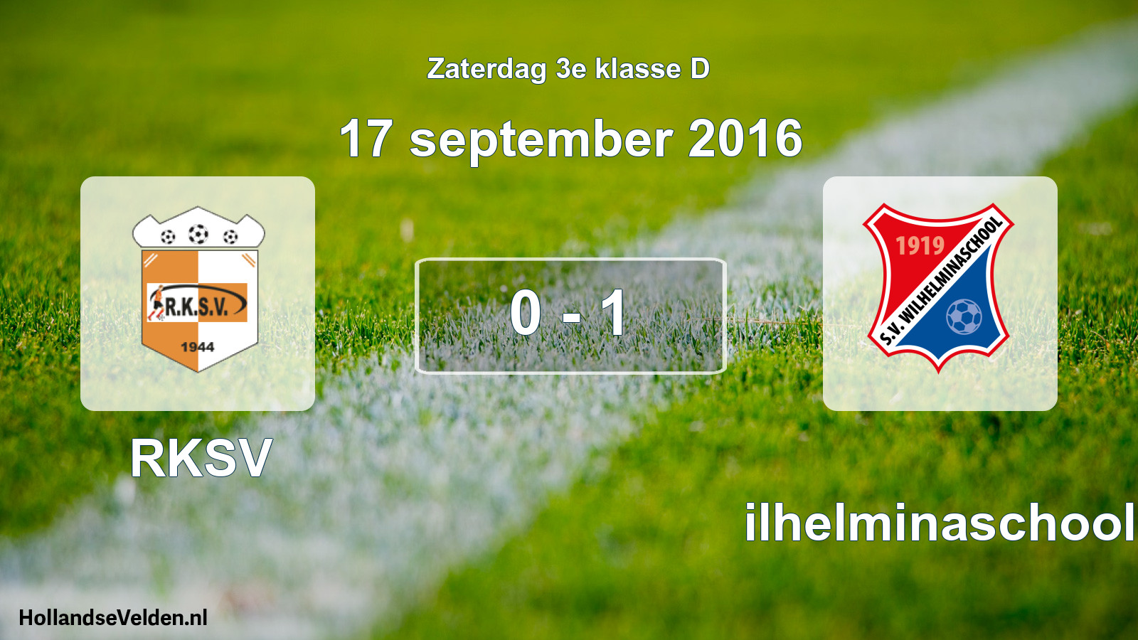 Total number of matches played: RKSV - Wilhelminaschool 0 - 1 (17 September 2016)