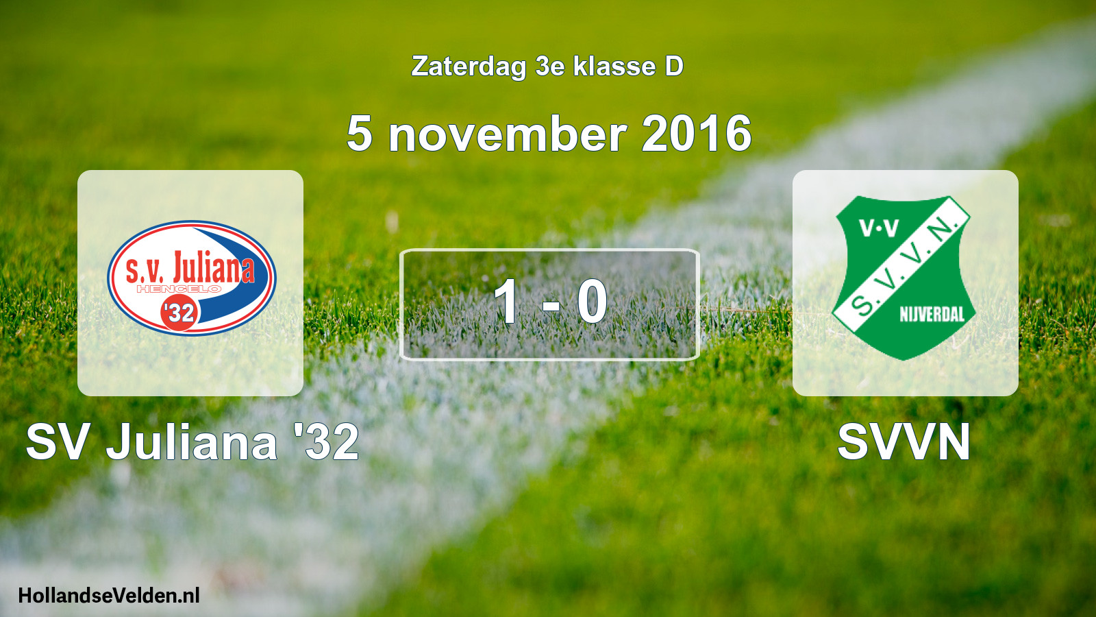Total number of matches played: SV Juliana '32 - SVVN 1 - 0 (5 November 2016)