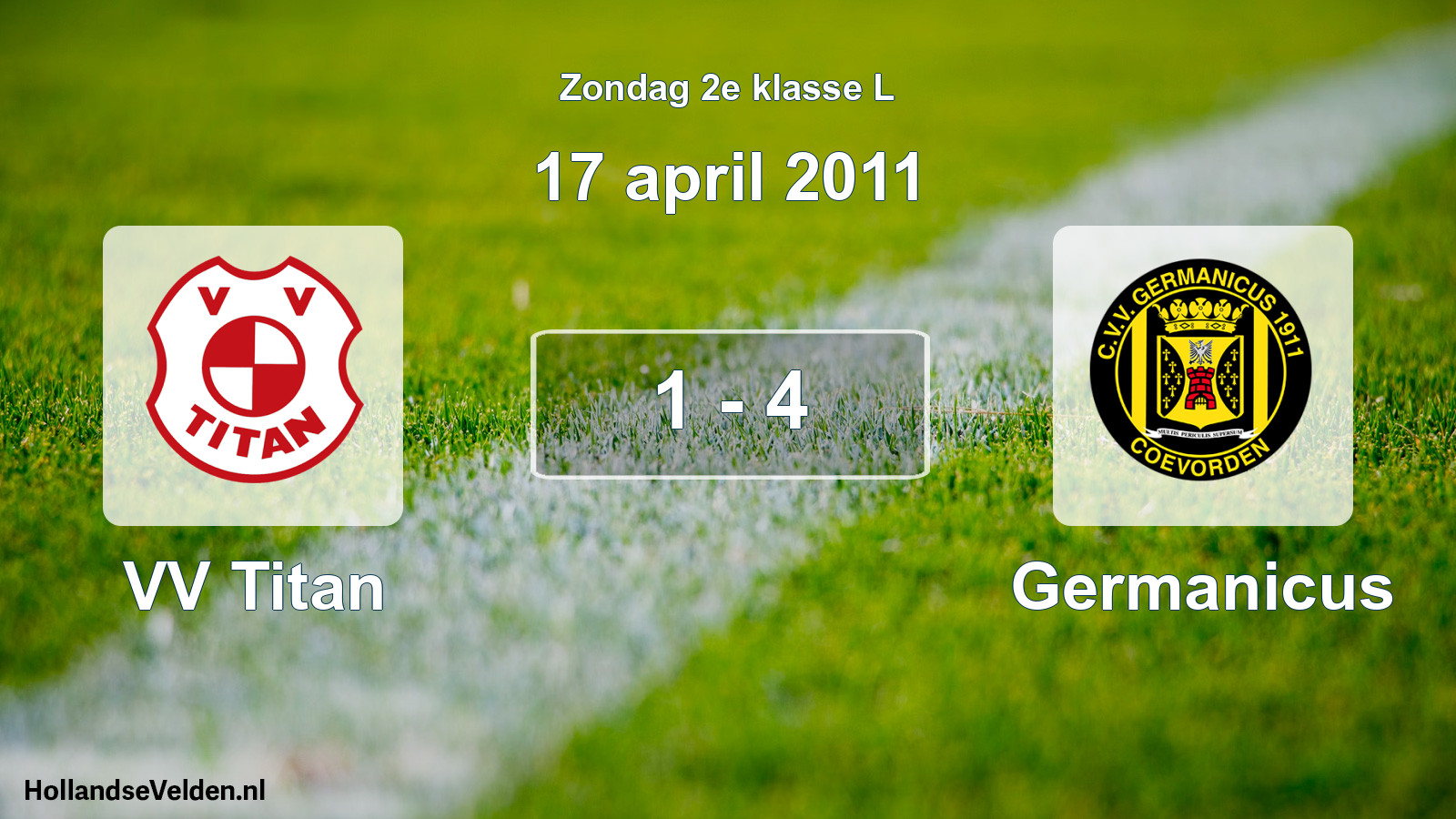 Total number of matches played: VV Titan - Germanicus 1 - 4 (17 April 2011)