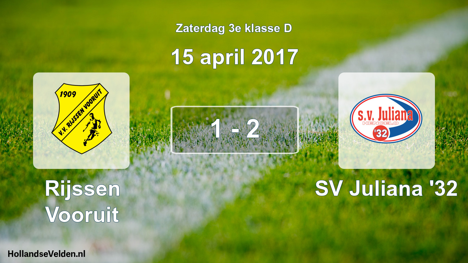 Total number of matches played: Rijssen Vooruit - SV Juliana '32 1 - 2 (15 April 2017)