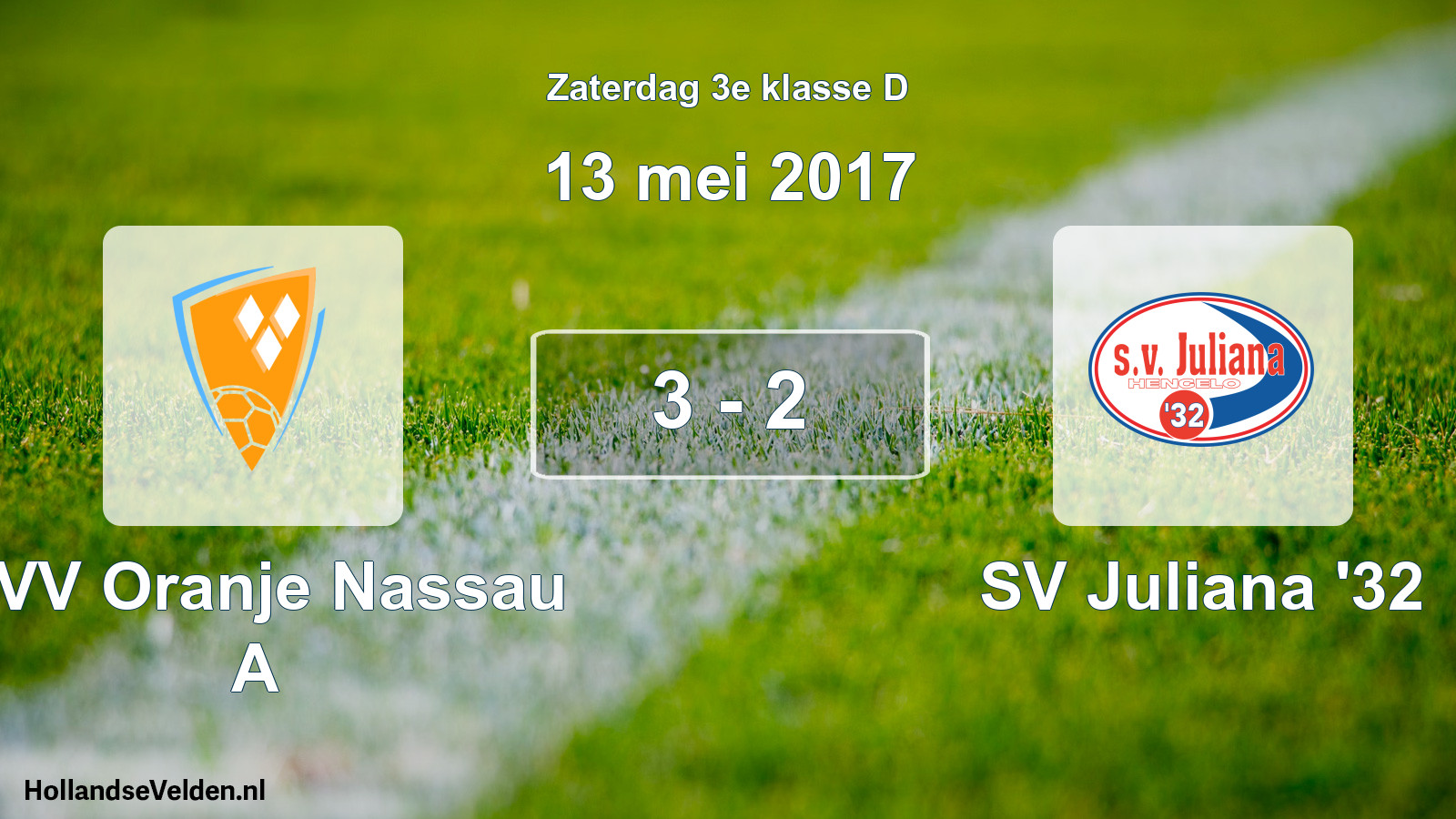 Total number of matches played: CVV Oranje Nassau A - SV Juliana '32 3 - 2 (13 May 2017)