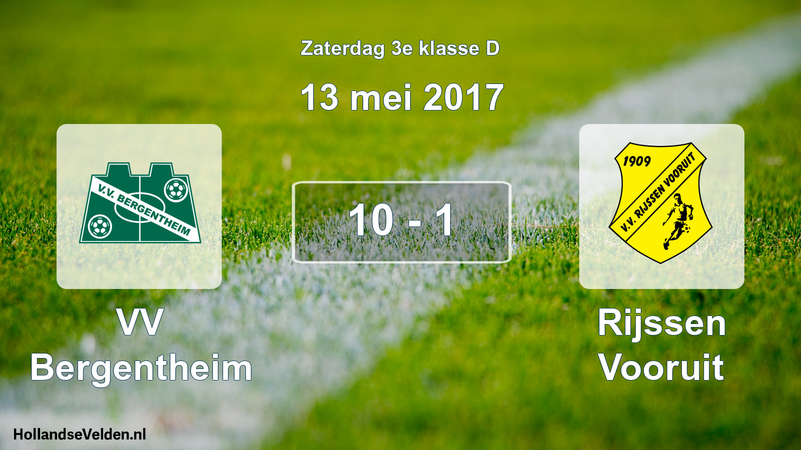 Total number of matches played: VV Bergentheim - Rijssen Vooruit 10 - 1 (13 May 2017)
