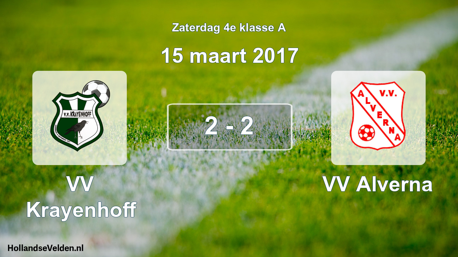Total number of matches played: VV Krayenhoff - VV Alverna 2 - 2 (15 March 2017)