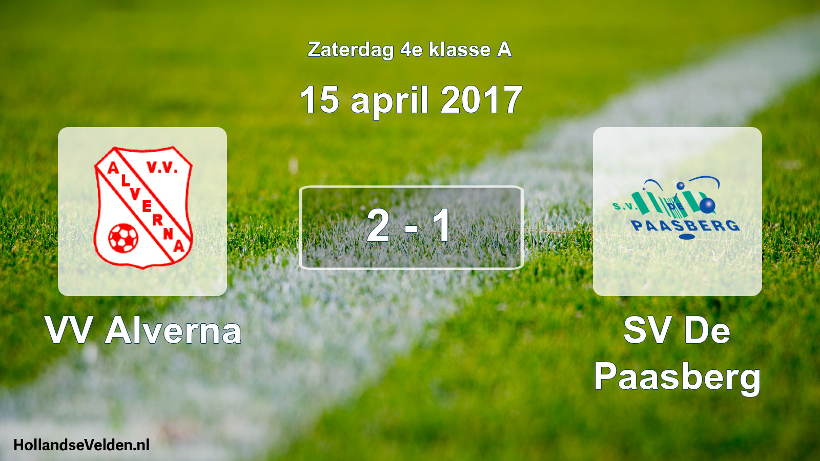 Total number of matches played: VV Alverna - SV De Paasberg 2 - 1 (15 April 2017)