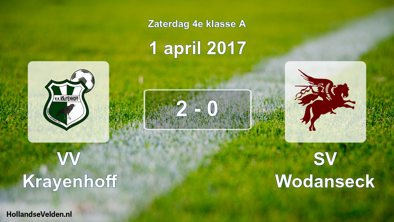 Total number of matches played: VV Krayenhoff - SV Wodanseck 2 - 0 (1 April 2017)