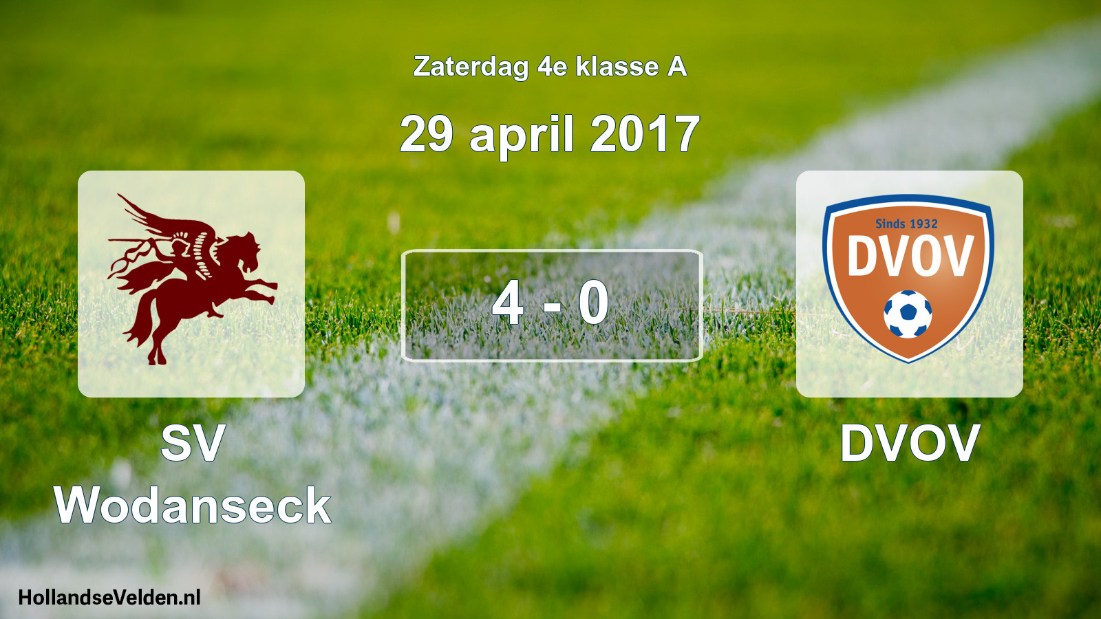 Total number of matches played: SV Wodanseck - DVOV 4 - 0 (29 April 2017)