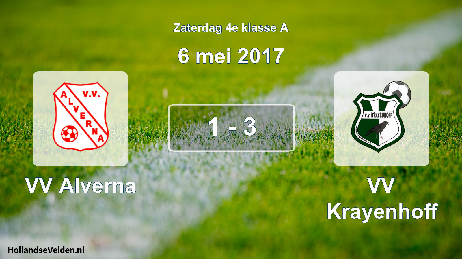 Total number of matches played: VV Alverna - VV Krayenhoff 1 - 3 (6 May 2017)