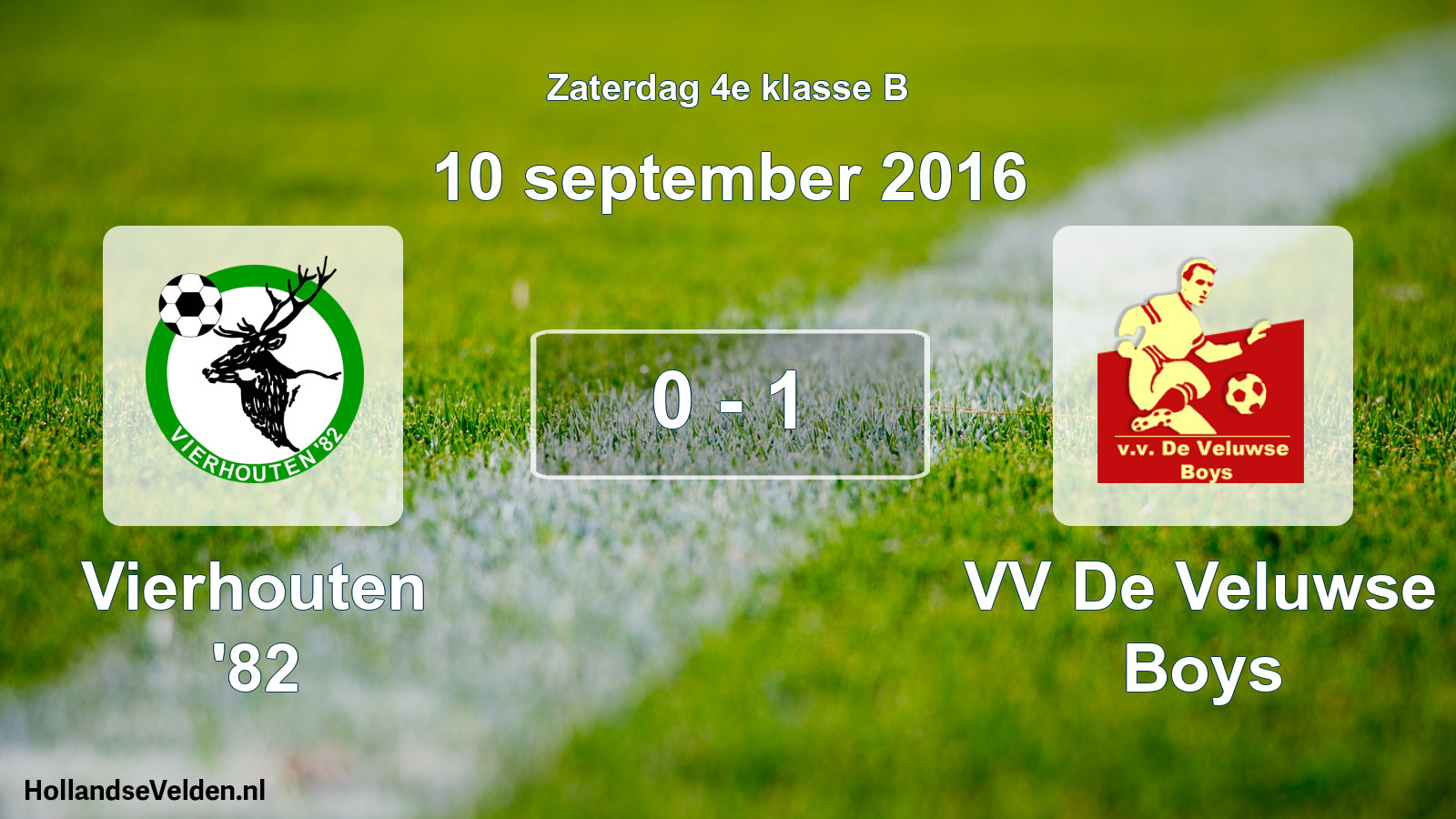 Total number of matches played: Vierhouten '82 - VV De Veluwse Boys 0 - 1 (10 September 2016)