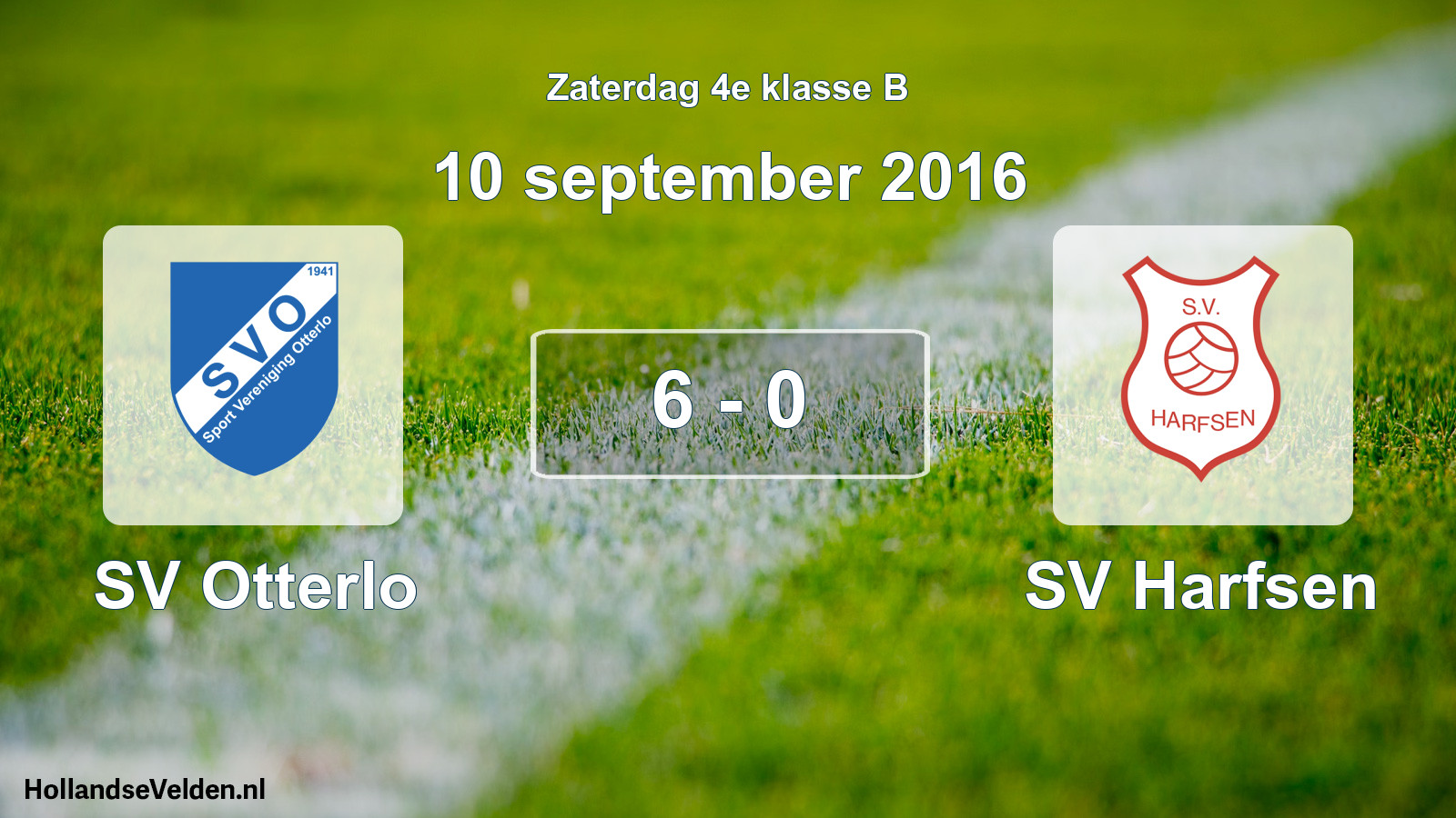 Total number of matches played: SV Otterlo - SV Harfsen 6 - 0 (10 September 2016)