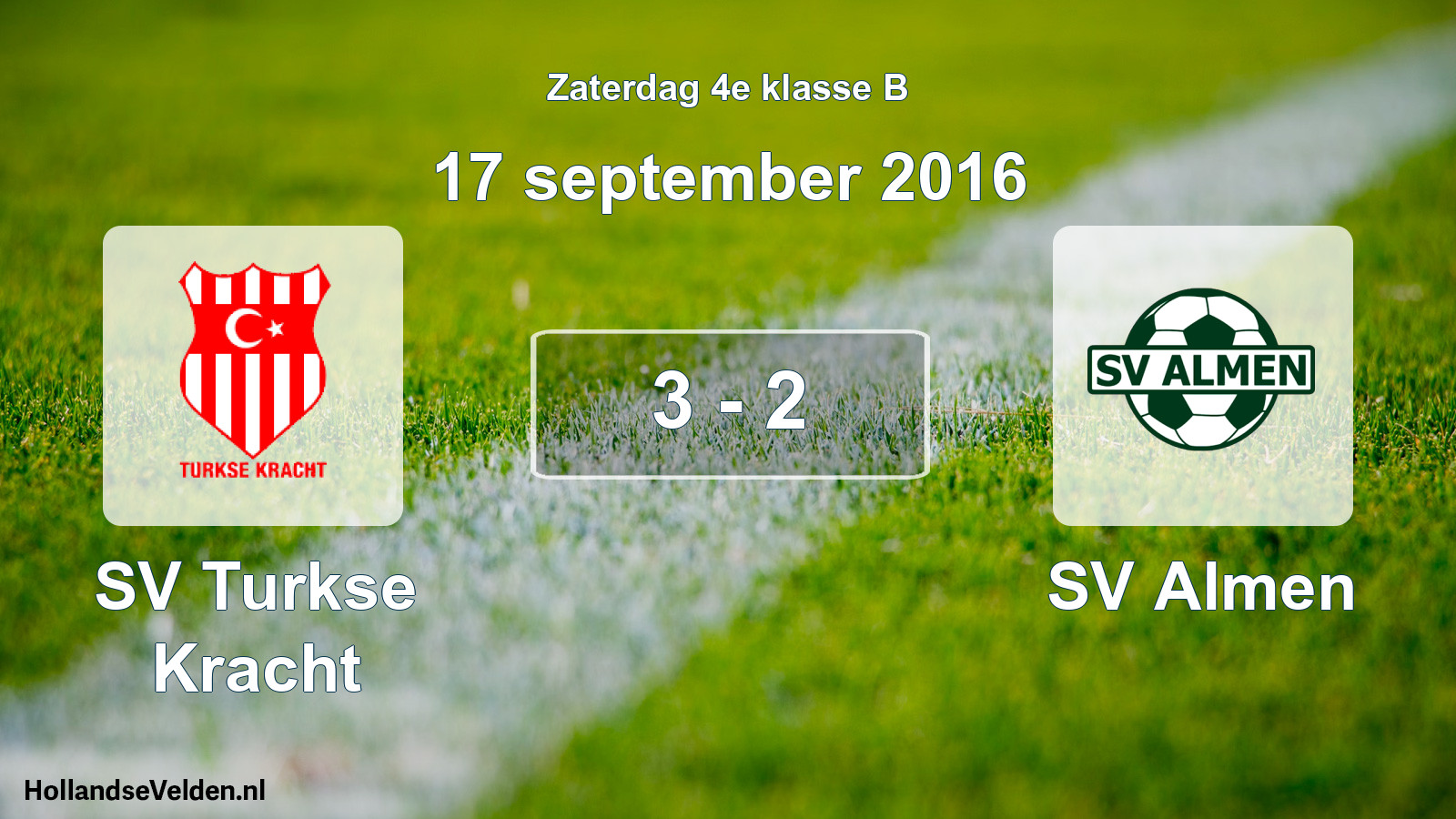 Total number of matches played: SV Turkse Kracht - SV Almen 3 - 2 (17 September 2016)