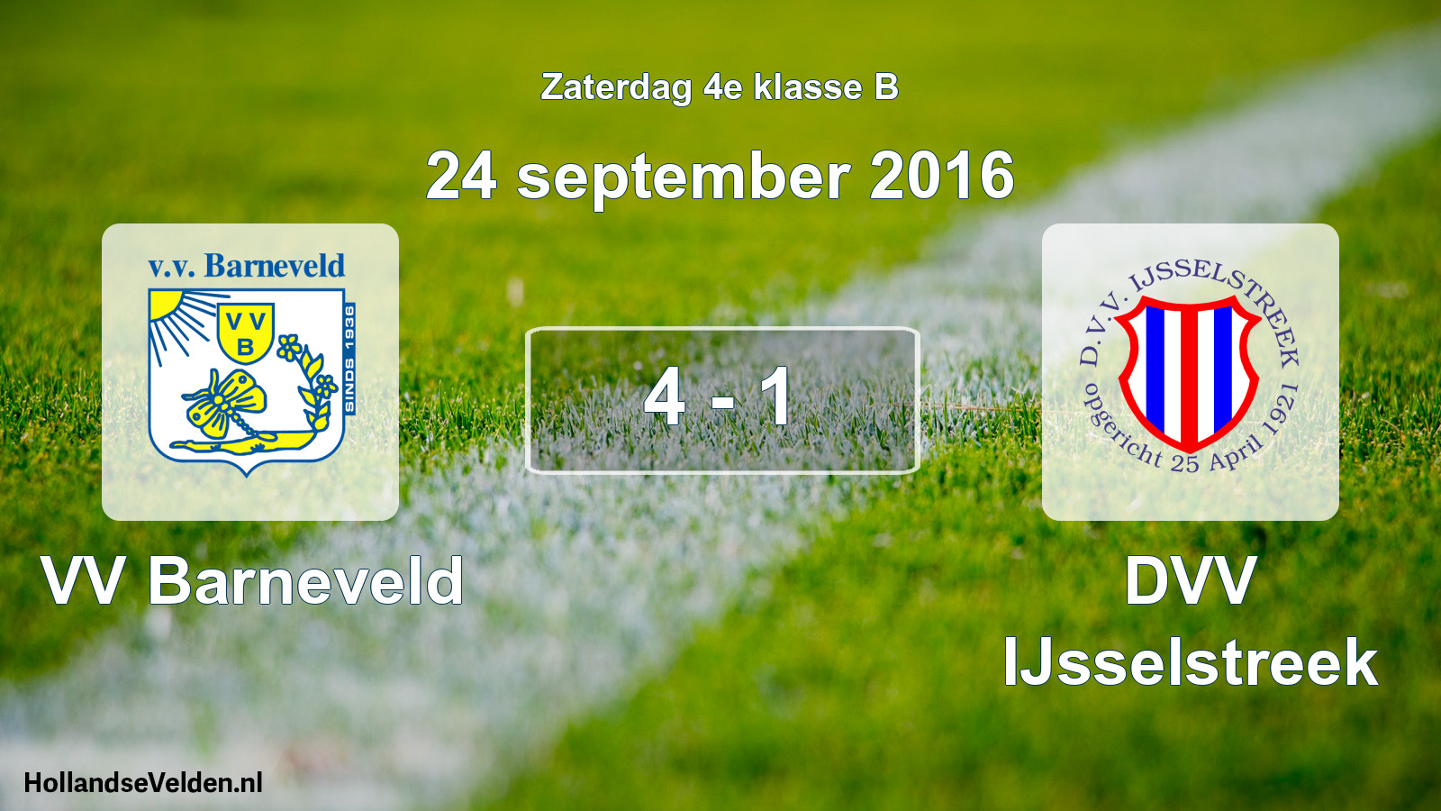 Total number of matches played: VV Barneveld - DVV IJsselstreek 4 - 1 (24 September 2016)