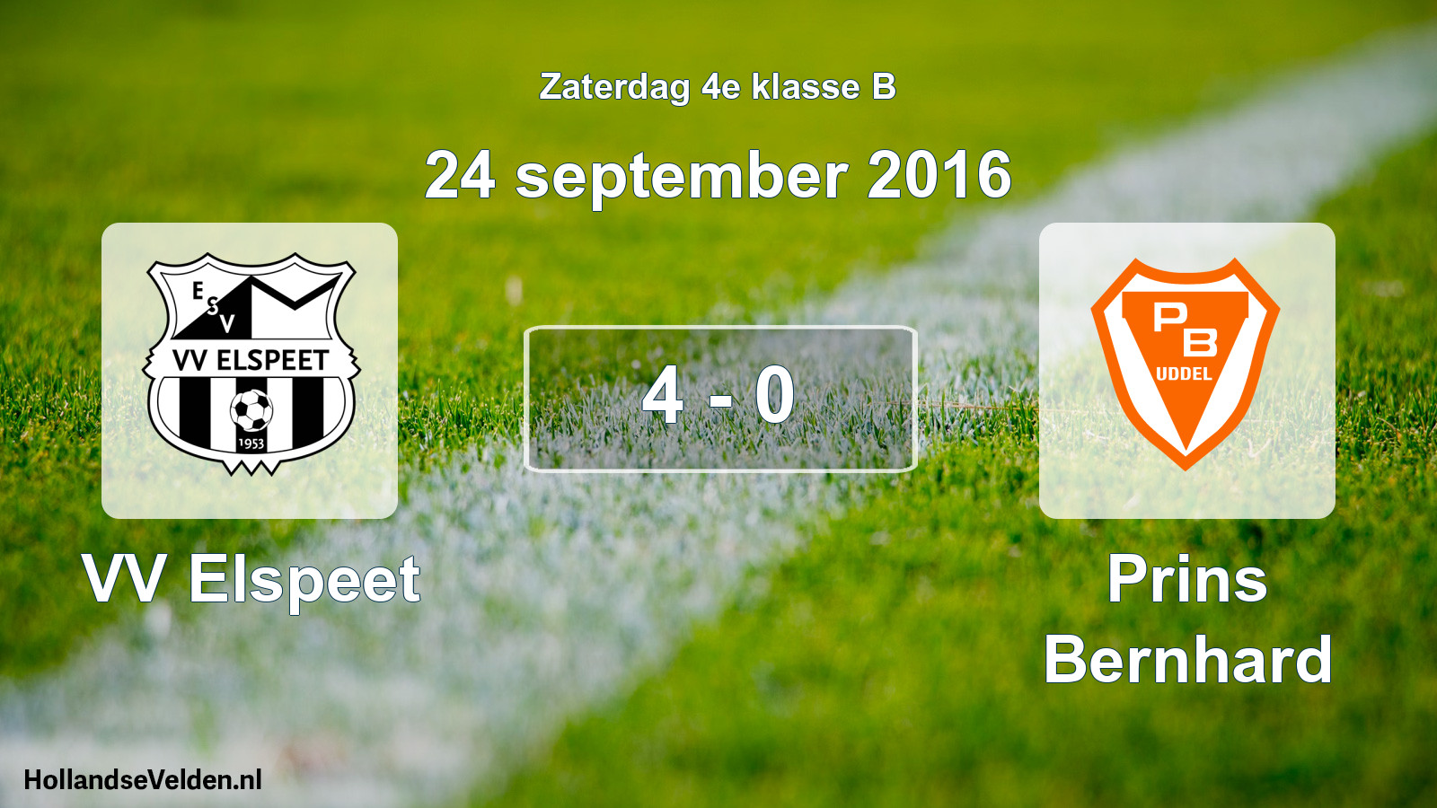 Total number of matches played: VV Elspeet - Prins Bernhard 4 - 0 (24 September 2016)