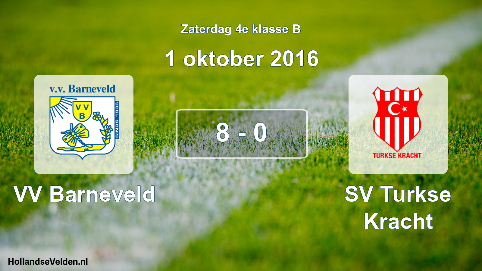 Total number of matches played: VV Barneveld - SV Turkse Kracht 8 - 0 (1 October 2016)