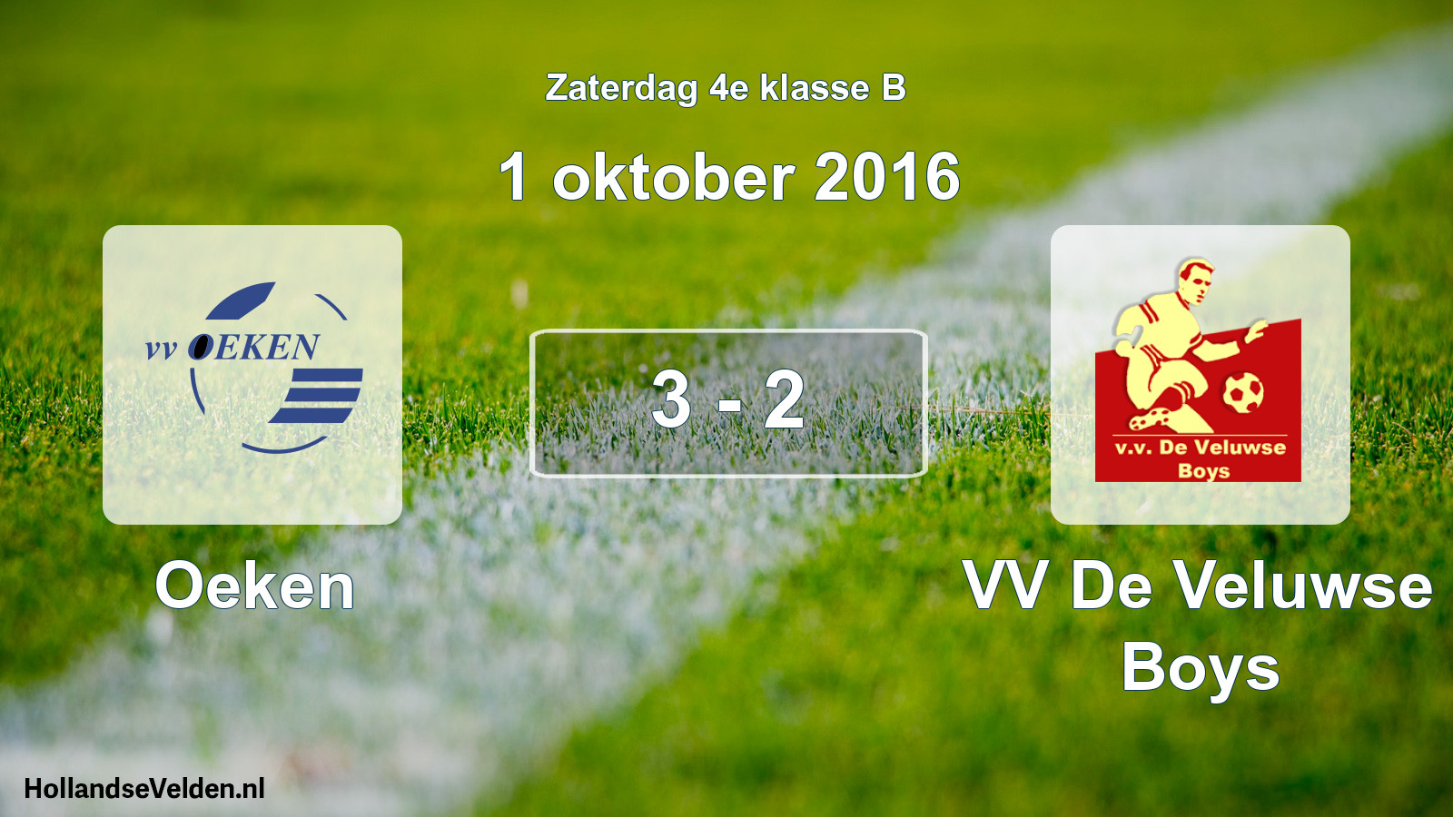 Total number of matches played: Oeken - VV De Veluwse Boys 3 - 2 (1 October 2016)