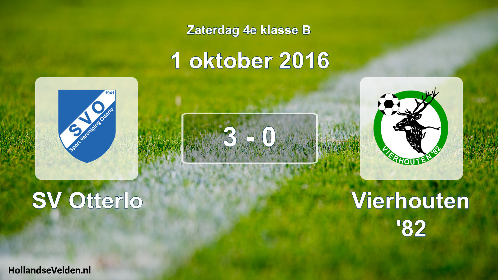 Total number of matches played: SV Otterlo - Vierhouten '82 3 - 0 (1 October 2016)