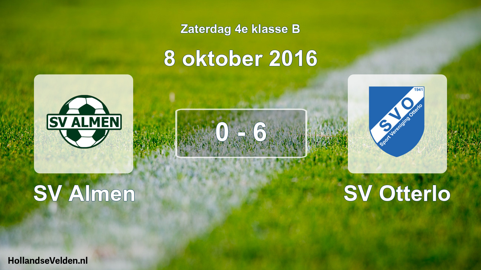 Total number of matches played: SV Almen - SV Otterlo 0 - 6 (8 October 2016)