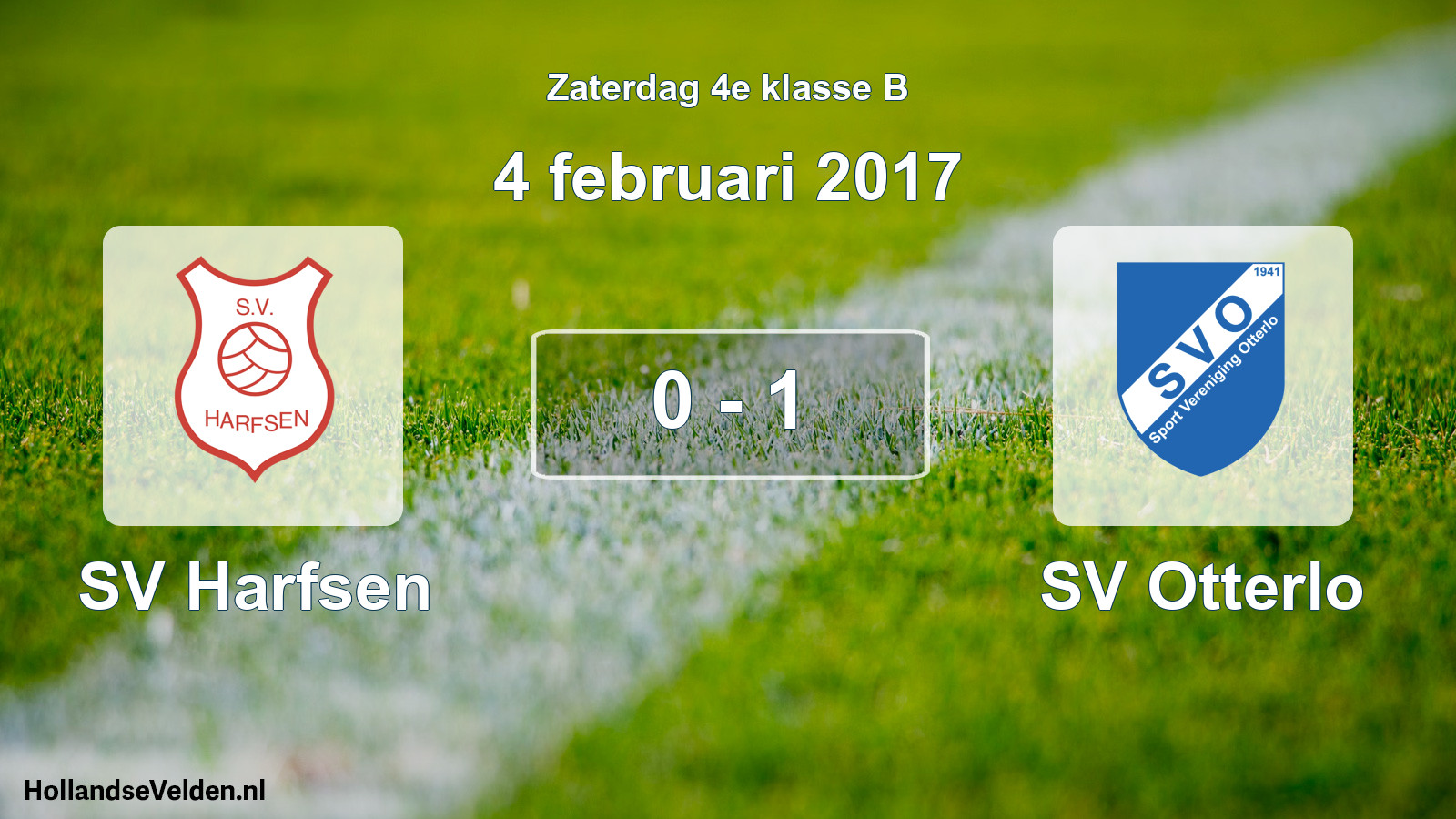 Total number of matches played: SV Harfsen - SV Otterlo 0 - 1 (4 February 2017)