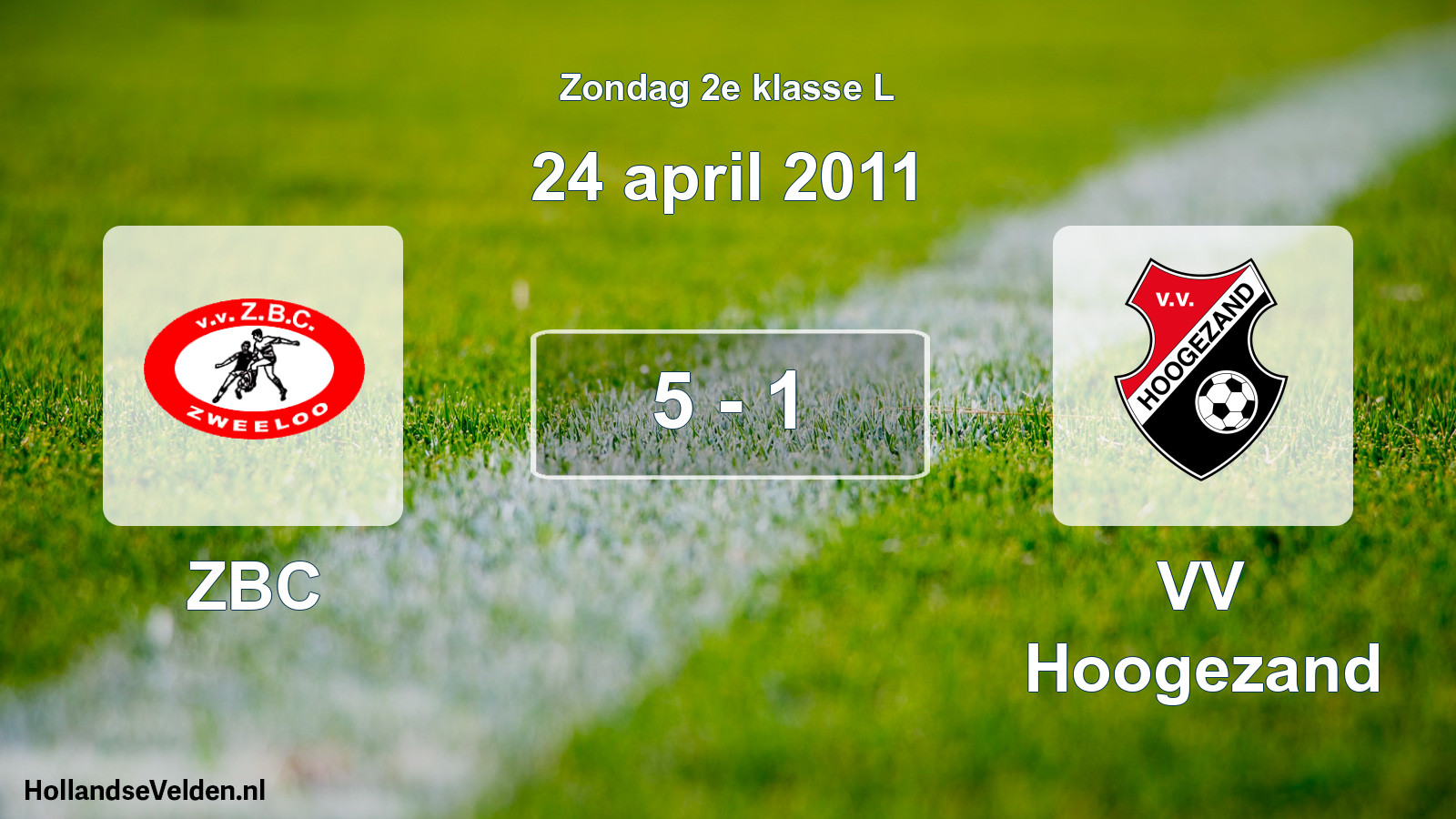 Total number of matches played: ZBC - VV Hoogezand 5 - 1 (24 April 2011)
