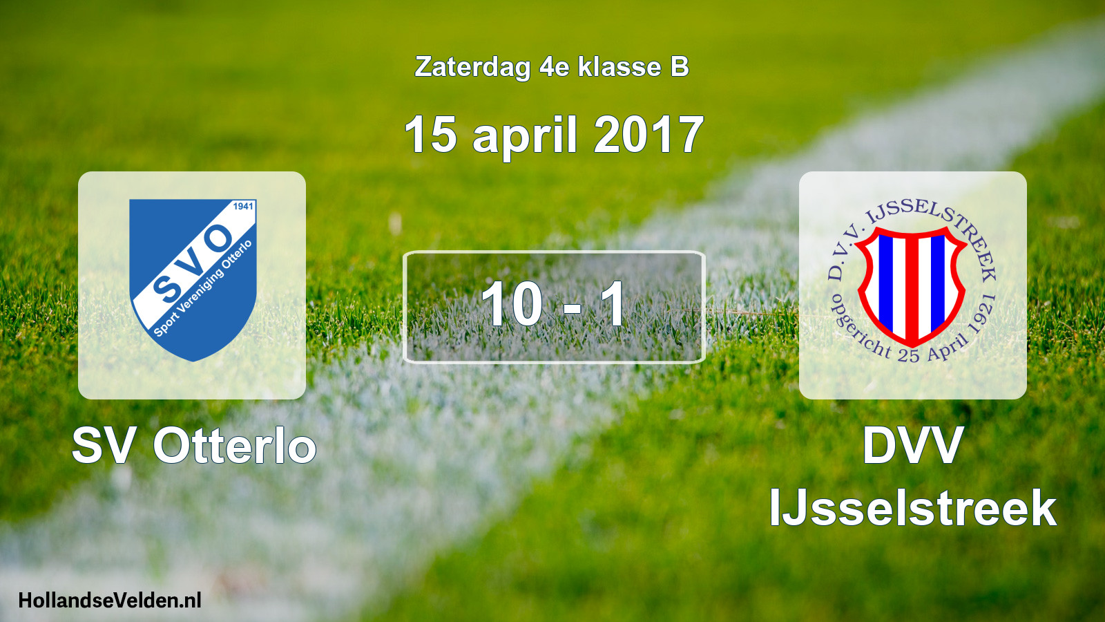 Total number of matches played: SV Otterlo - DVV IJsselstreek 10 - 1 (15 April 2017)