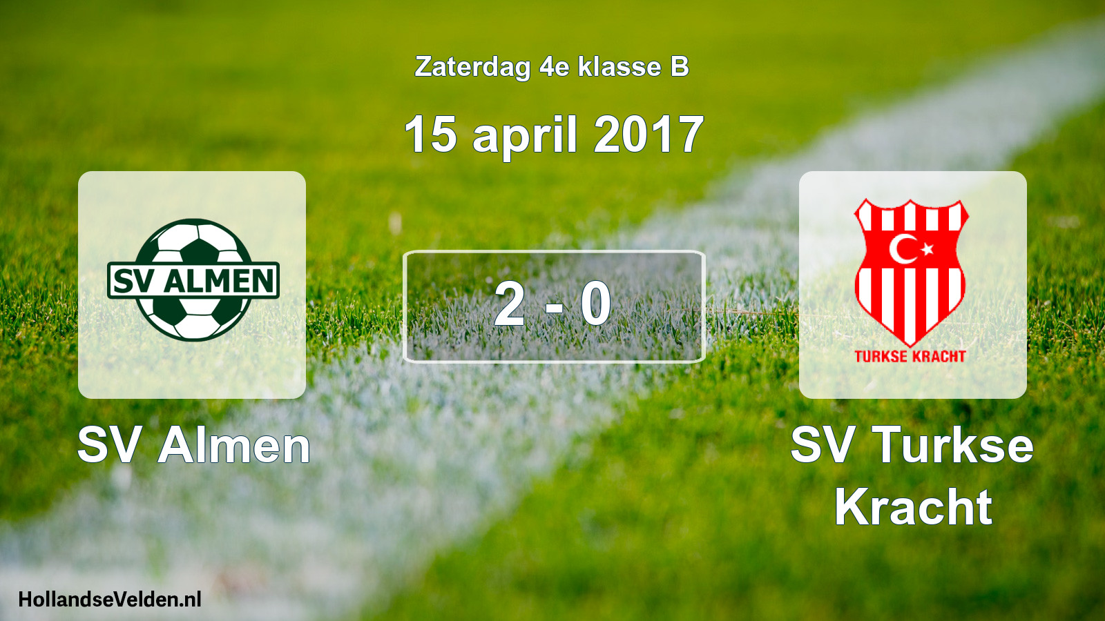Total number of matches played: SV Almen - SV Turkse Kracht 2 - 0 (15 April 2017)