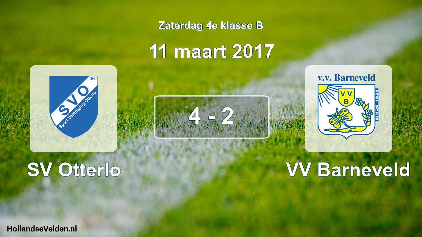Total number of matches played: SV Otterlo - VV Barneveld 4 - 2 (11 March 2017)