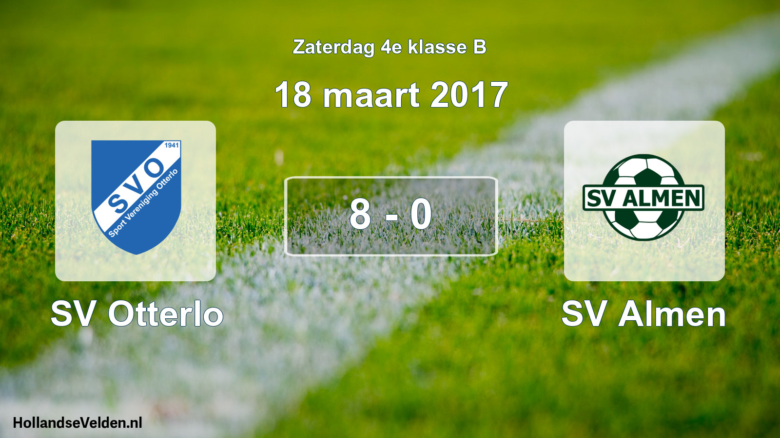 Total number of matches played: SV Otterlo - SV Almen 8 - 0 (18 March 2017)
