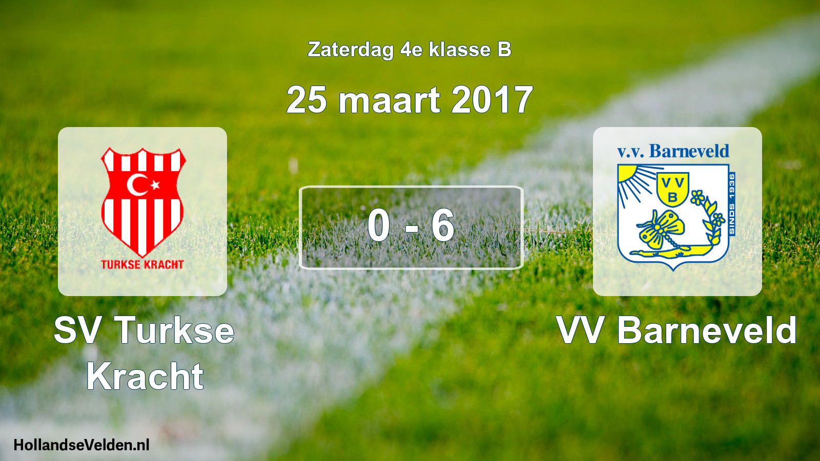 Total number of matches played: SV Turkse Kracht - VV Barneveld 0 - 6 (25 March 2017)