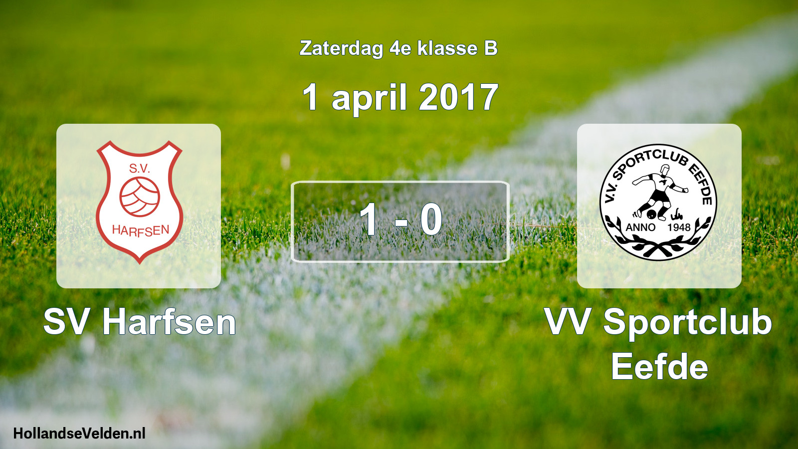 Gespeelde wedstrijd: SV Harfsen - VV Sportclub Eefde 1 - 0 (1 april 2017)