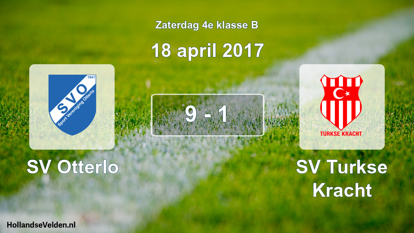 Total number of matches played: SV Otterlo - SV Turkse Kracht 9 - 1 (18 April 2017)