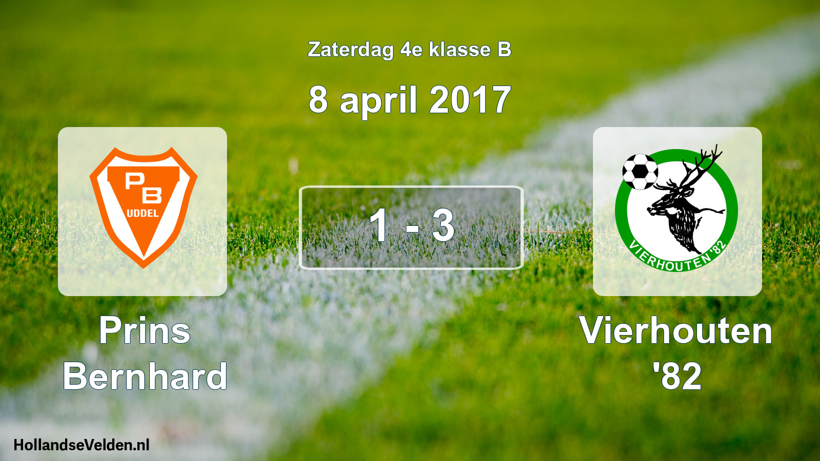 Total number of matches played: Prins Bernhard - Vierhouten '82 1 - 3 (8 April 2017)