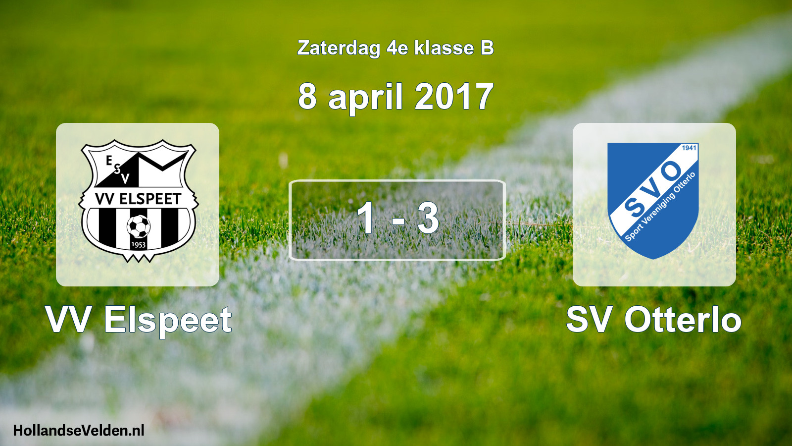 Total number of matches played: VV Elspeet - SV Otterlo 1 - 3 (8 April 2017)