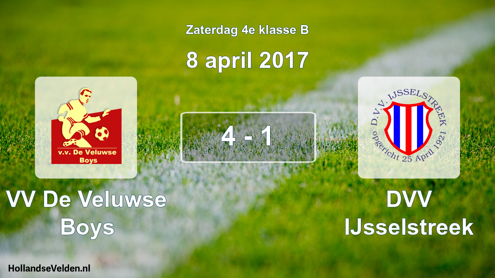 Total number of matches played: VV De Veluwse Boys - DVV IJsselstreek 4 - 1 (8 April 2017)
