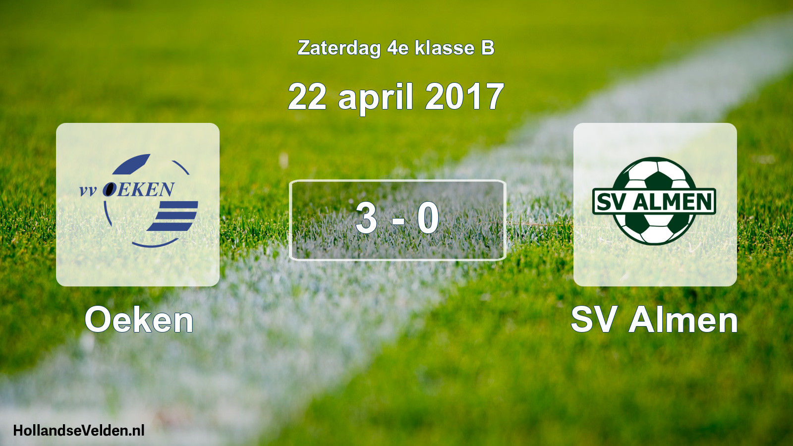 Total number of matches played: Oeken - SV Almen 3 - 0 (22 April 2017)