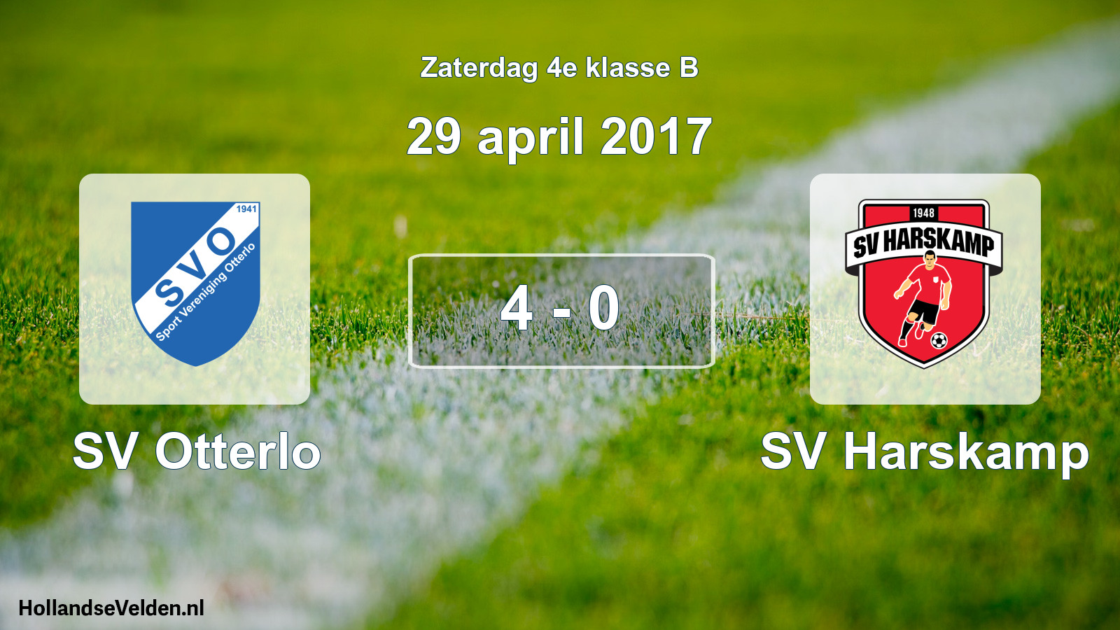Total number of matches played: SV Otterlo - SV Harskamp 4 - 0 (29 April 2017)