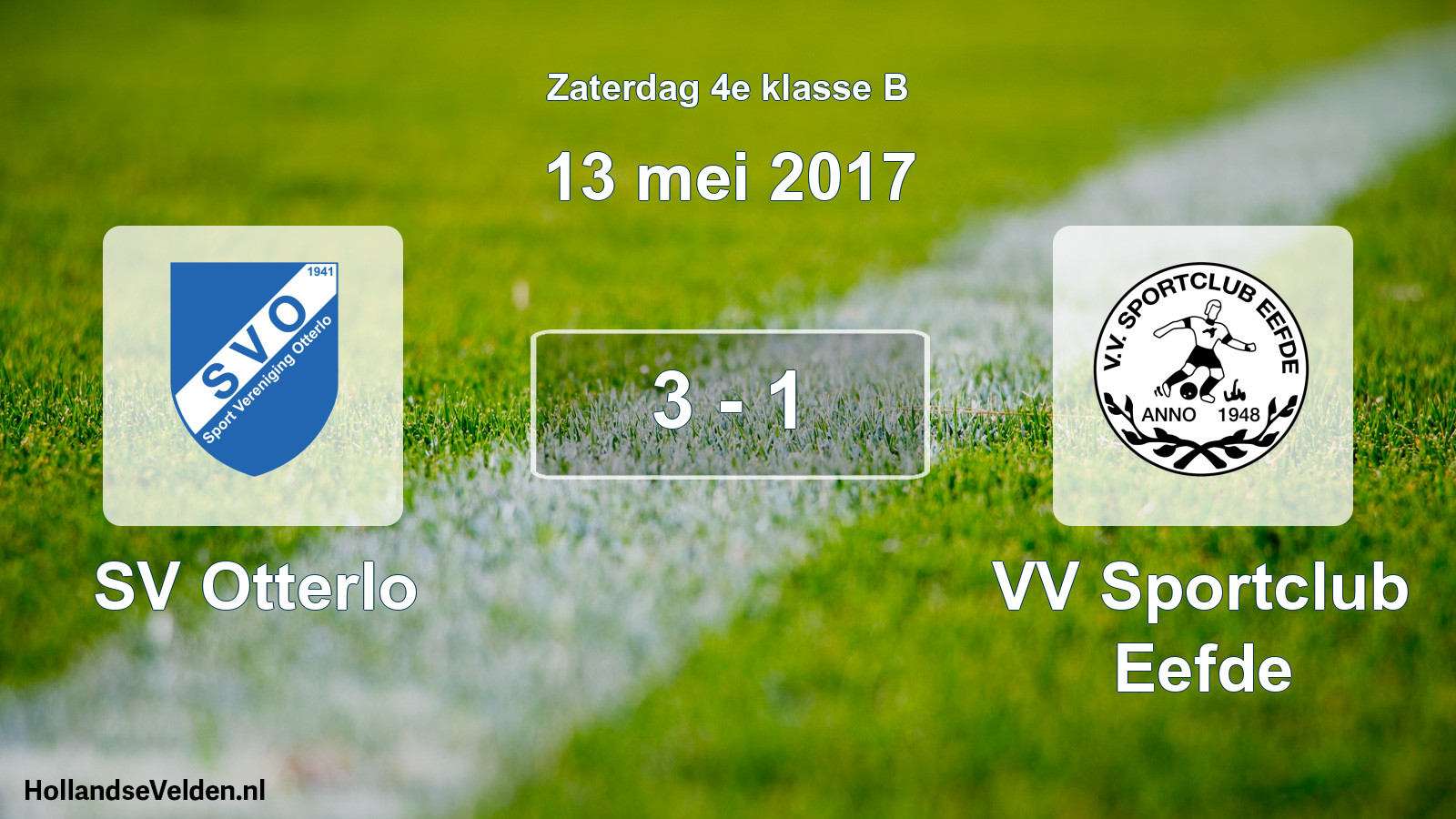 Total number of matches played: SV Otterlo - VV Sportclub Eefde 3 - 1 (13 May 2017)