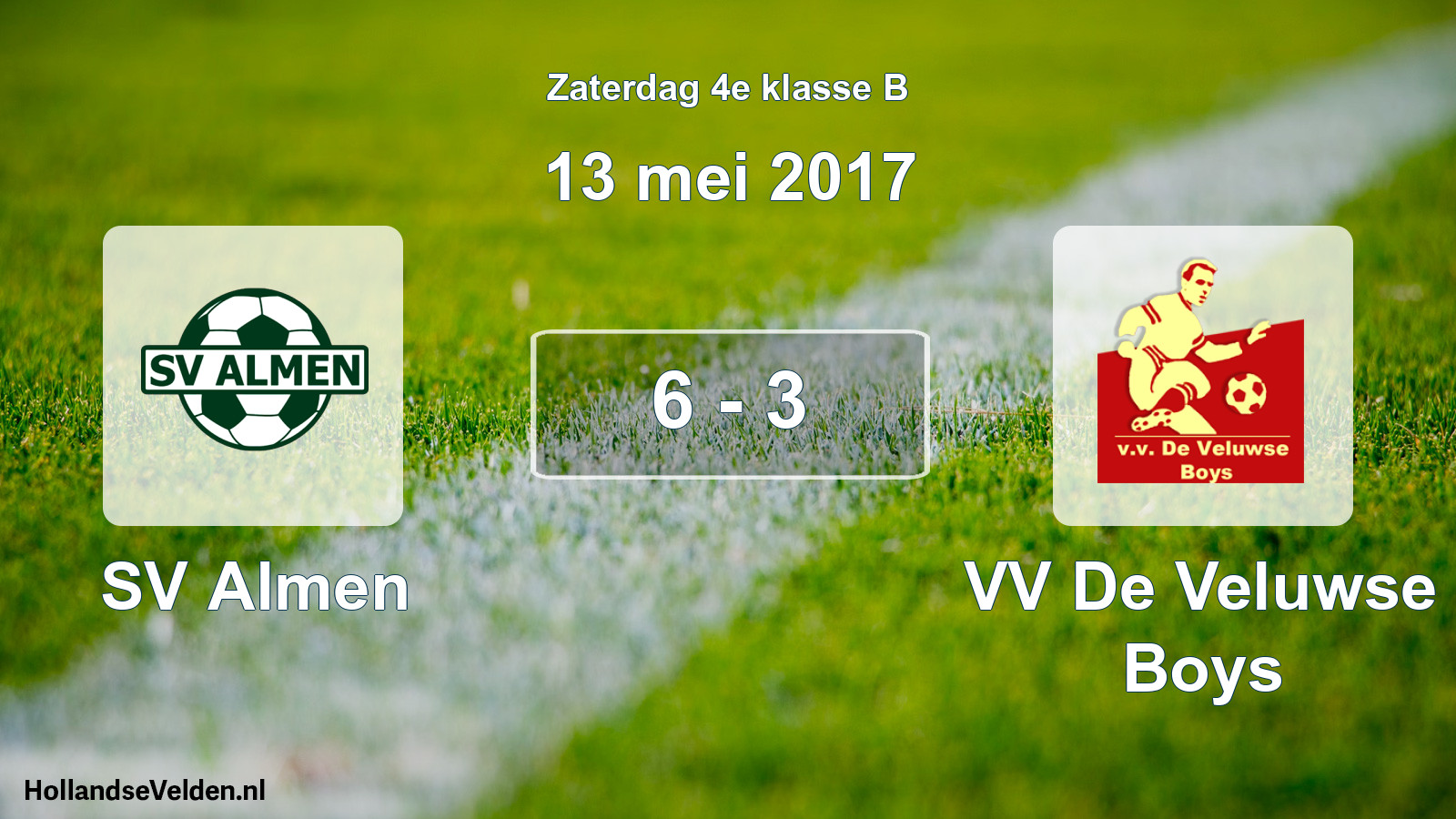 Total number of matches played: SV Almen - VV De Veluwse Boys 6 - 3 (13 May 2017)