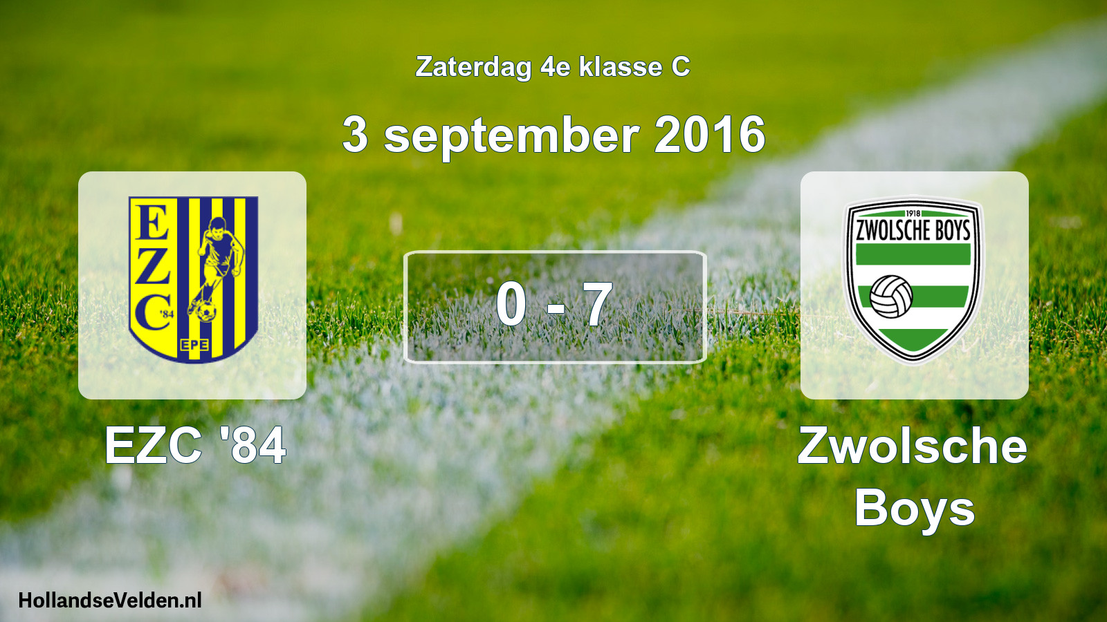 Total number of matches played: EZC '84 - Zwolsche Boys 0 - 7 (3 September 2016)