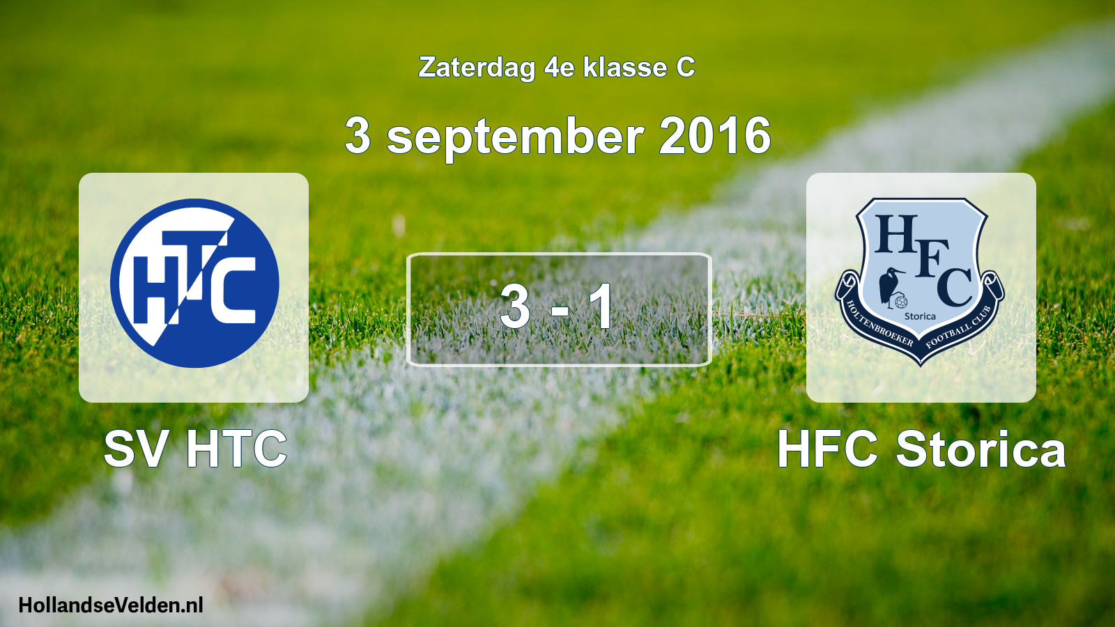 Total number of matches played: SV HTC - HFC Storica 3 - 1 (3 September 2016)