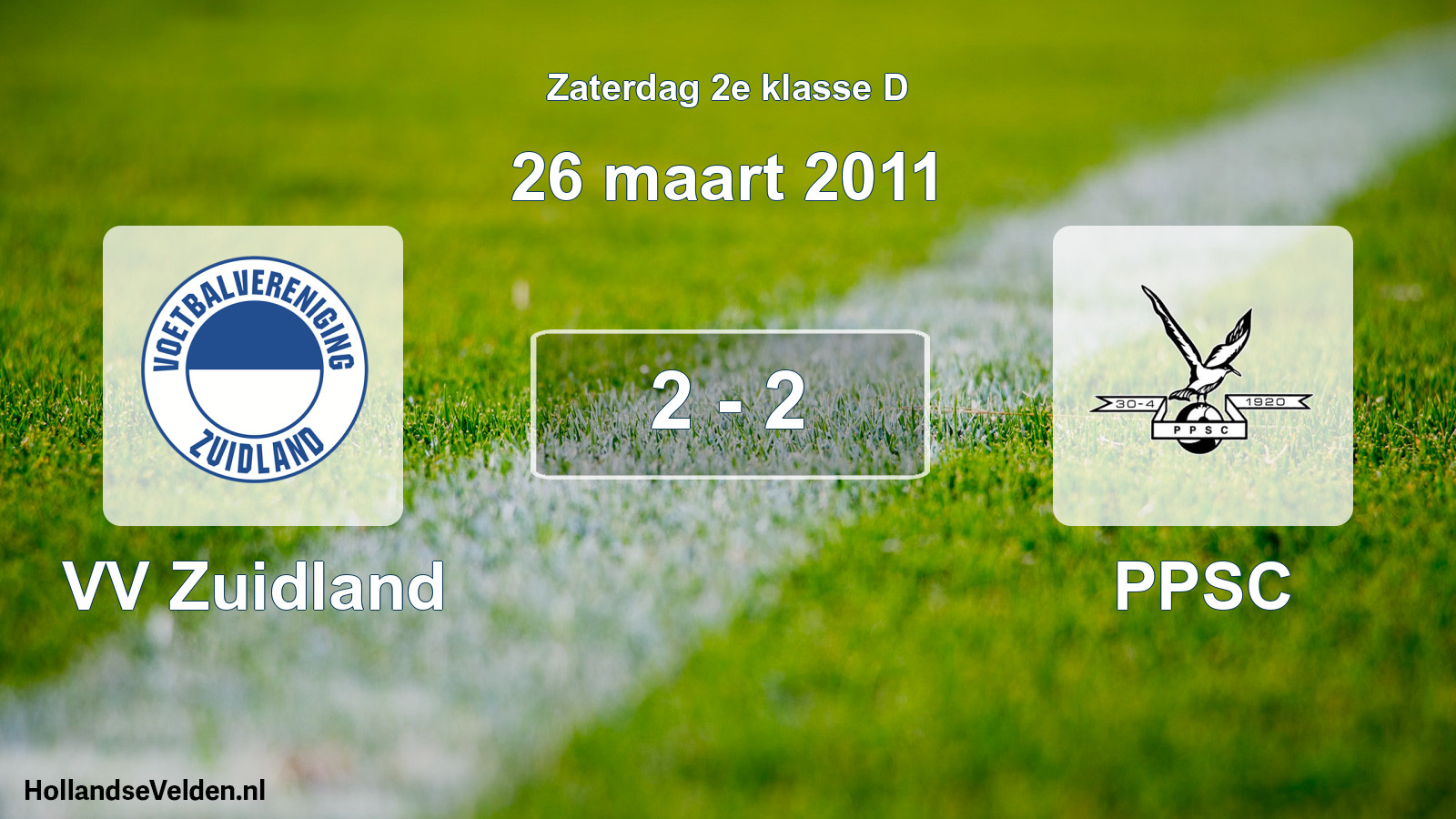 Total number of matches played: VV Zuidland - PPSC 2 - 2 (26 March 2011)