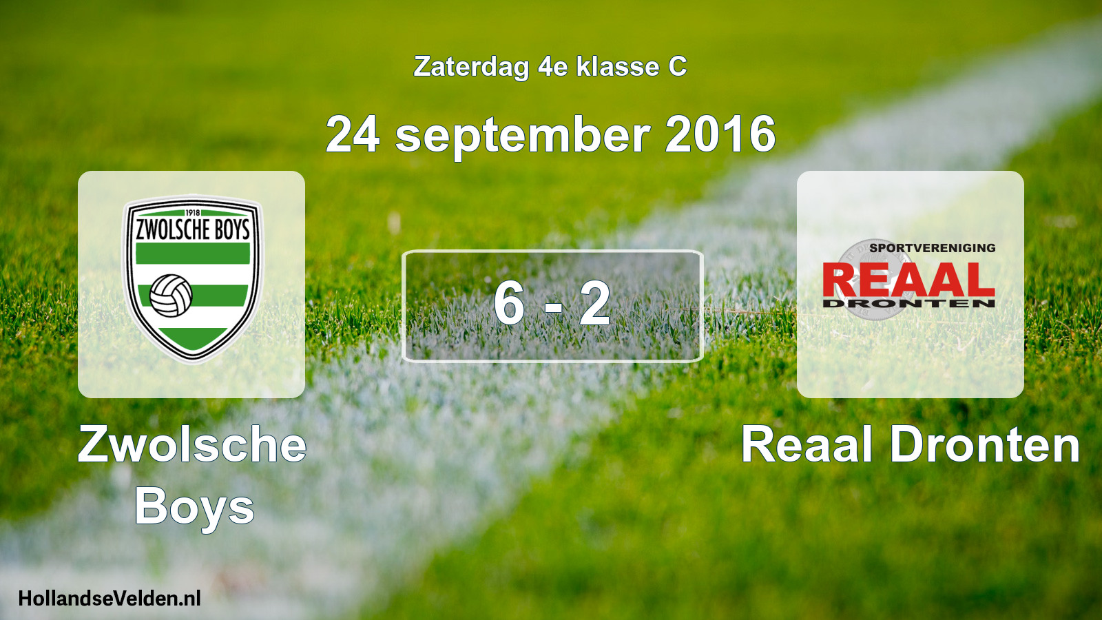 Total number of matches played: Zwolsche Boys - Reaal Dronten 6 - 2 (24 September 2016)
