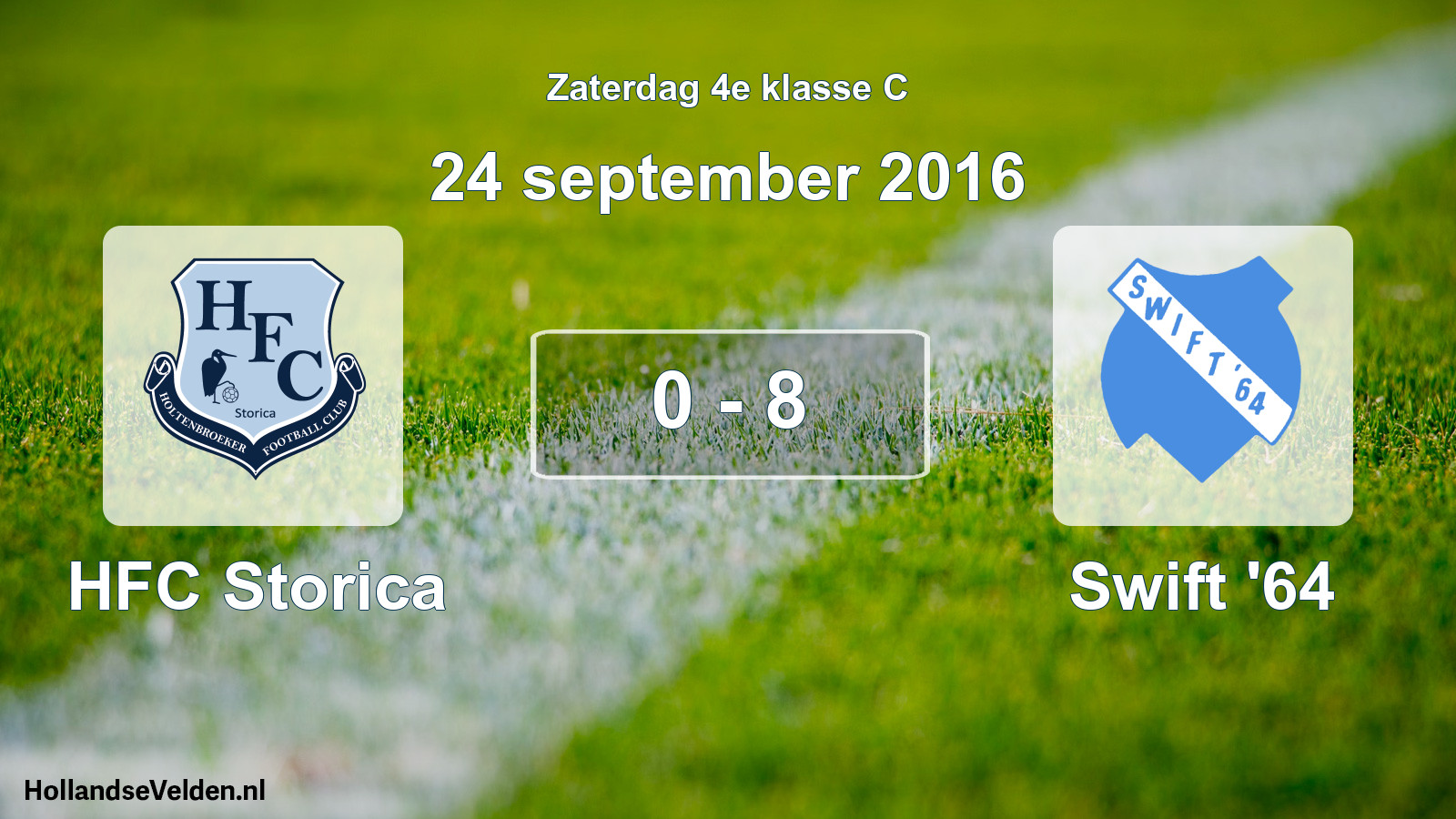 Total number of matches played: HFC Storica - Swift '64 0 - 8 (24 September 2016)