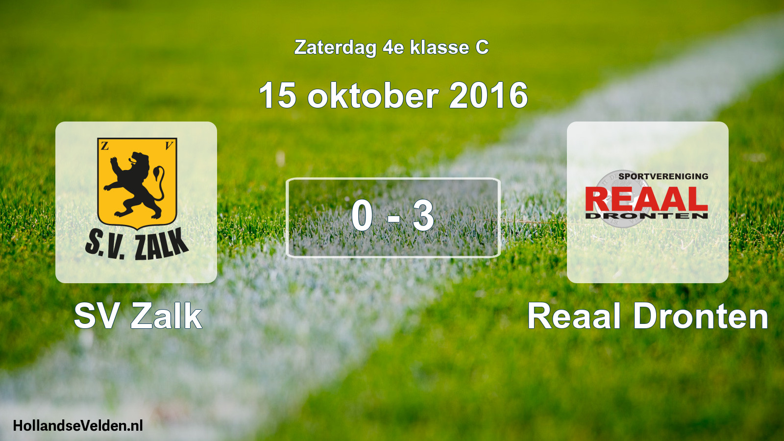 Total number of matches played: SV Zalk - Reaal Dronten 0 - 3 (15 October 2016)