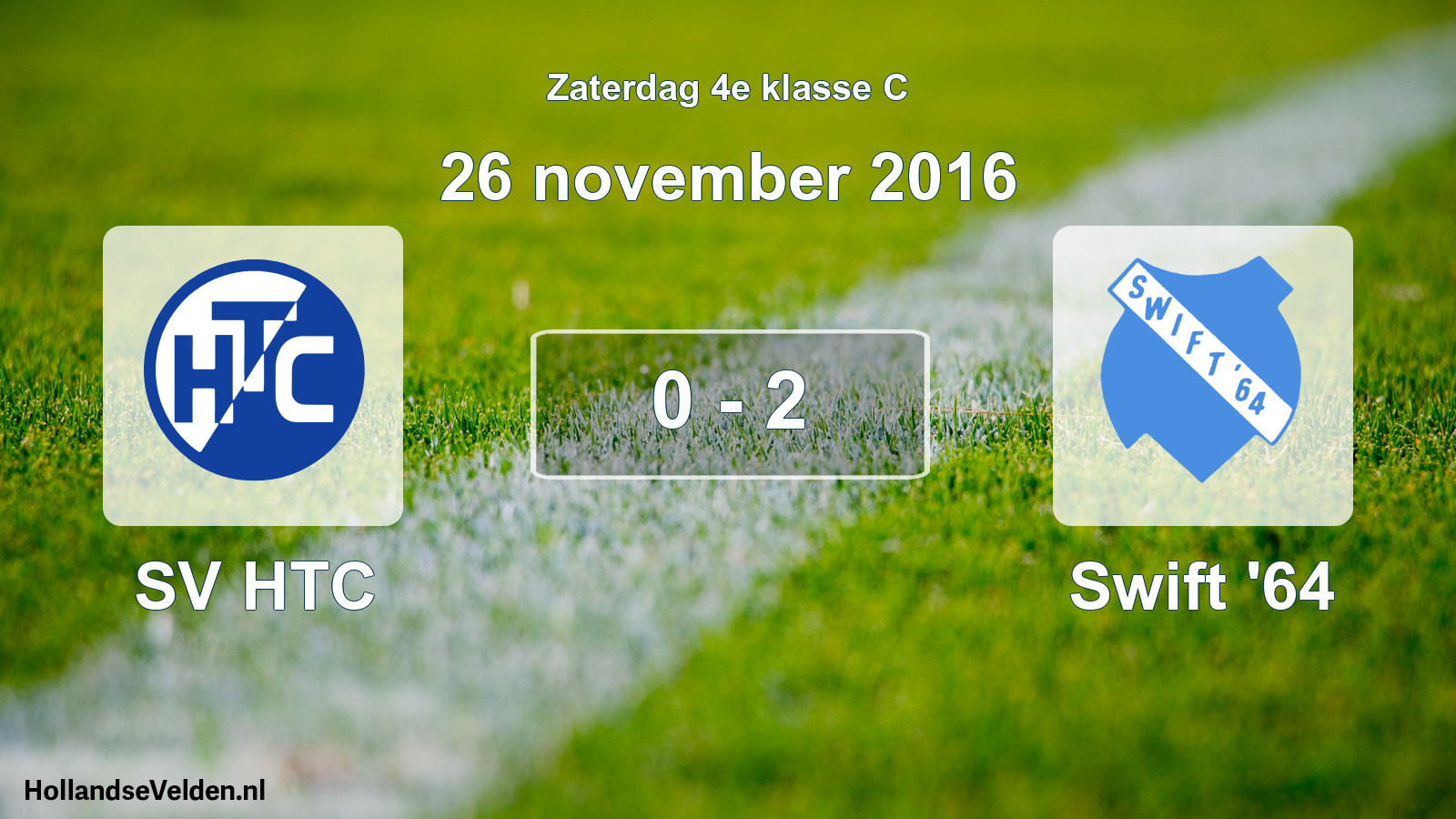 Total number of matches played: SV HTC - Swift '64 0 - 2 (26 November 2016)