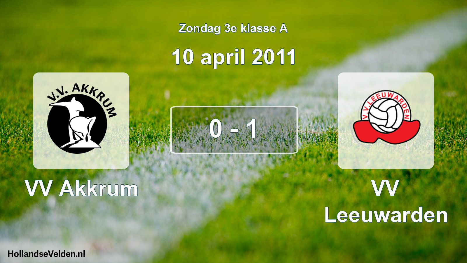 Total number of matches played: VV Akkrum - VV Leeuwarden 0 - 1 (10 April 2011)