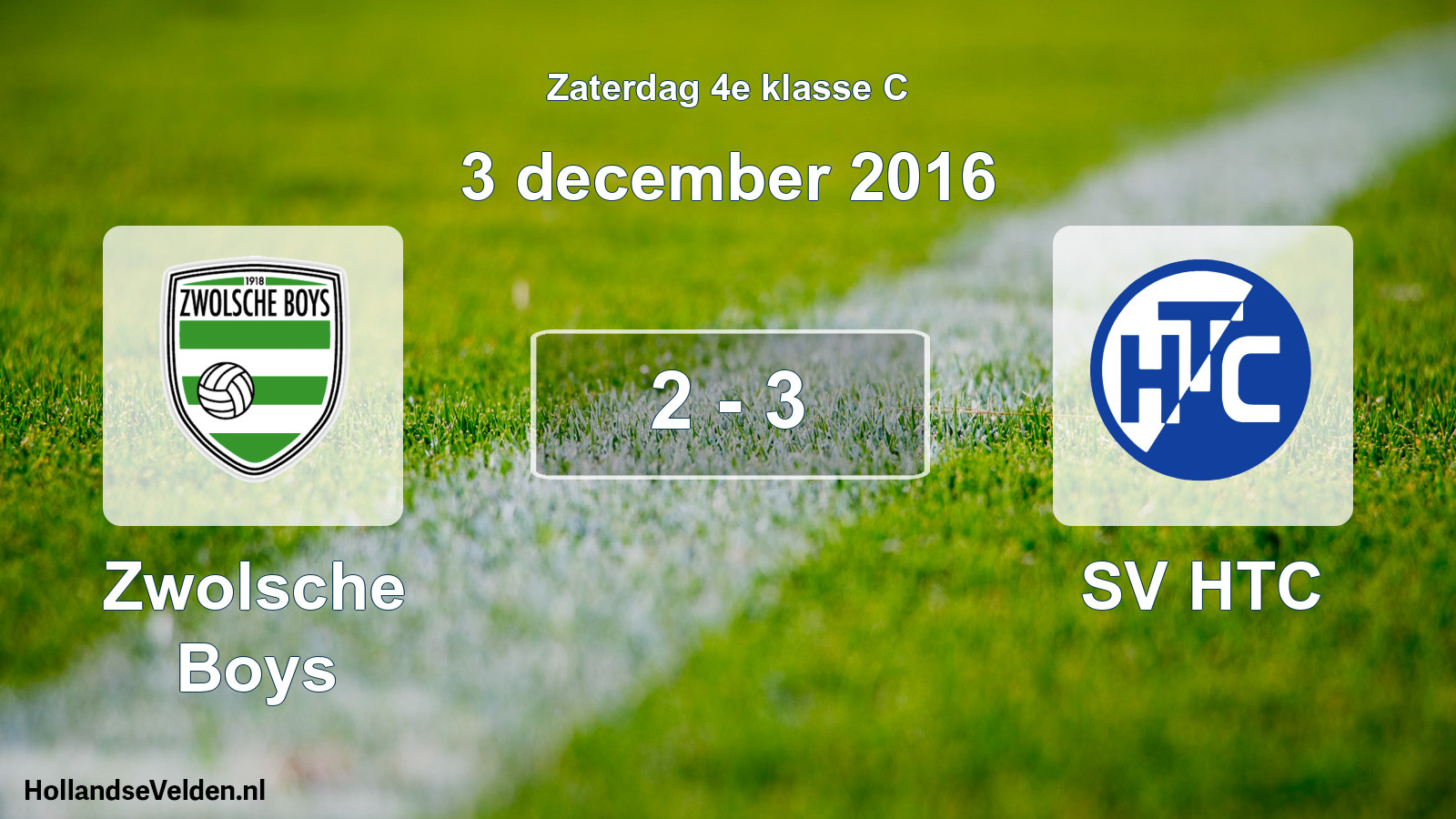Total number of matches played: Zwolsche Boys - SV HTC 2 - 3 (3 December 2016)